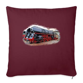 Dampflok 01 1531 - Sofakissenbezug 45 x 45 cm - Burgunderrot - Vorne