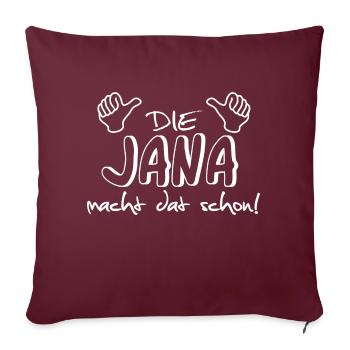 jana - Sofakissenbezug 45 x 45 cm - Burgunderrot - Vorne