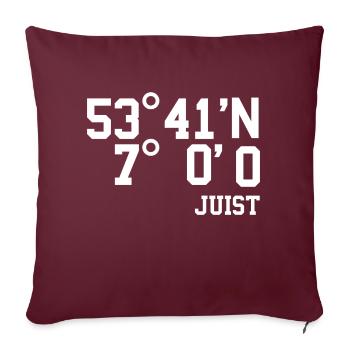 Juist Coordonnées île de mer du Nord Vacances Cadeau - Housse de coussin décorative 45 x 45 cm - bordeaux - Devant