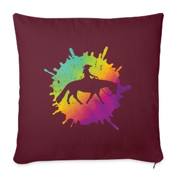 Western Riding Western Riders Amateurs de chevaux - Housse de coussin décorative 45 x 45 cm - bordeaux - Devant