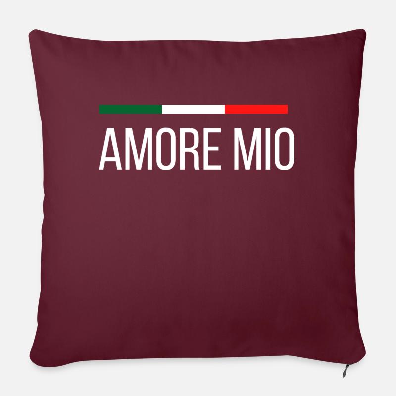 Amore mio / meine Liebe - Sofakissenbezug 45 x 45 cm - Burgunderrot