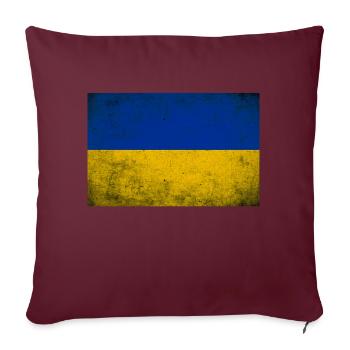 Ukraine Flag Grunge Retro Vintage - Housse de coussin décorative 45 x 45 cm - bordeaux - Devant