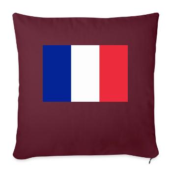 Drapeau français / French flag - Housse de coussin décorative 45 x 45 cm - bordeaux - Devant