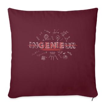 Ingénieur ou génie ? - Housse de coussin décorative 45 x 45 cm - bordeaux - Devant