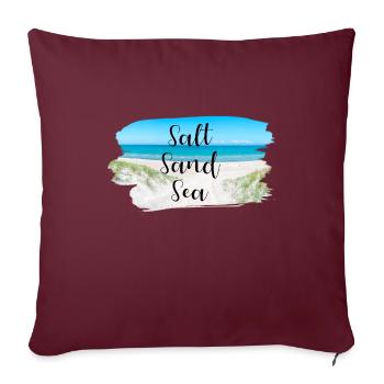 Mer de sable salé Côte Dictons Été Soleil Mer - Housse de coussin décorative 45 x 45 cm - bordeaux - Devant