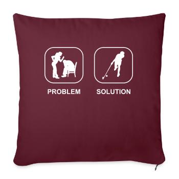 Hockey sur gazon Floorball Hockey Cadeau Joueur de hockey - Housse de coussin décorative 45 x 45 cm - bordeaux - Devant