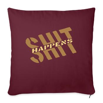Humour Devise Merde arrive - Housse de coussin décorative 45 x 45 cm - bordeaux - Devant