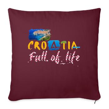 Croatie Croate Hrvatska Croatie Croates Croates Croates - Housse de coussin décorative 45 x 45 cm - bordeaux - Devant