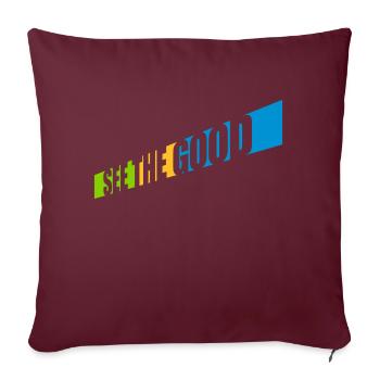 voir la bonne citation - Housse de coussin décorative 45 x 45 cm - bordeaux - Devant