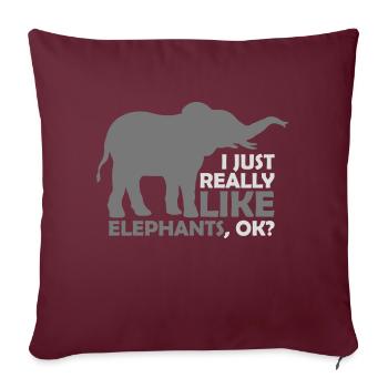 Zitat really like elephants - Sofakissenbezug 45 x 45 cm - Burgunderrot - Vorne