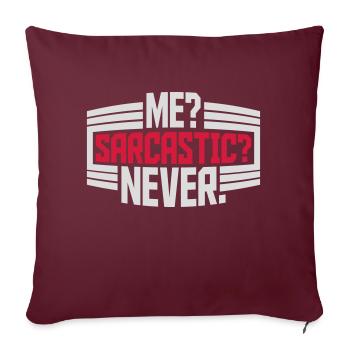moi sarcastique ne cite jamais - Housse de coussin décorative 45 x 45 cm - bordeaux - Devant