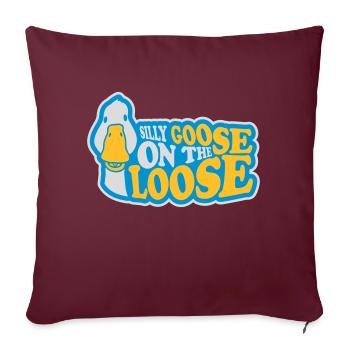 goose on the loose - Sofakissenbezug 45 x 45 cm - Burgunderrot - Vorne