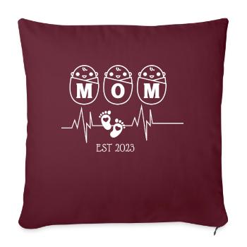 Maman HNE 2003 Heartbeat - Housse de coussin décorative 45 x 45 cm - bordeaux - Devant