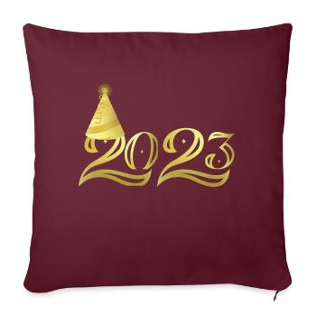 gold hat new year party 2023 matching gift - Sofa pillowcase 17,3'' x 17,3'' (45 x 45 cm) - burgundy - Front