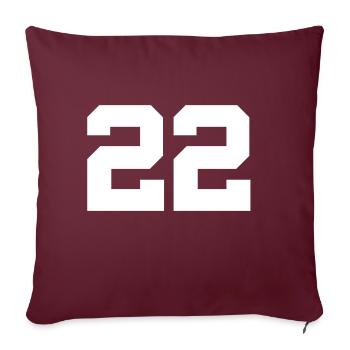 Numéro 22 - Housse de coussin décorative 45 x 45 cm - bordeaux - Devant
