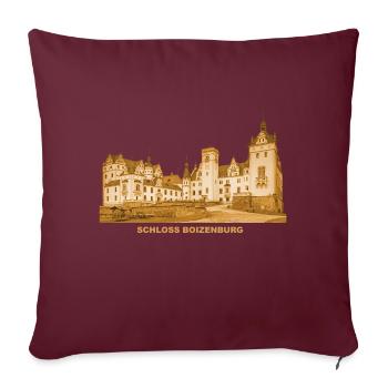 Boizenburg Schloss Uckermark Brandebourg - Housse de coussin décorative 45 x 45 cm - bordeaux - Devant