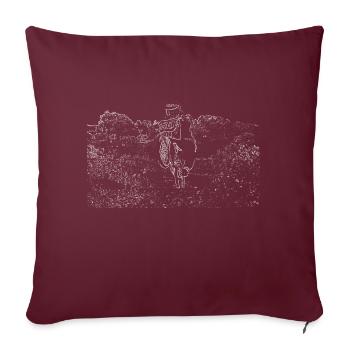 bmx race racing vtt motocross - Housse de coussin décorative 45 x 45 cm - bordeaux - Devant