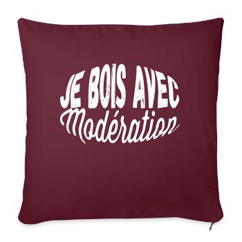 Je bois avec modération, je suis modération - Housse de coussin décorative 45 x 45 cm - bordeaux - Devant