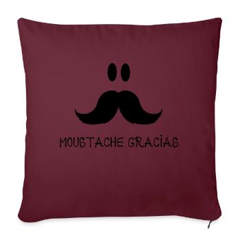 MOUSTACHE GRACIAS - Sofakissenbezug 45 x 45 cm - Burgunderrot - Vorne