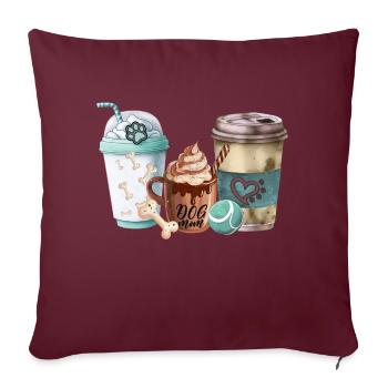 Hundemütter lieben Kaffee - Sofakissenbezug 45 x 45 cm - Burgunderrot - Vorne