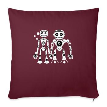 Robo Freunde - Sofakissenbezug 45 x 45 cm - Burgunderrot - Vorne