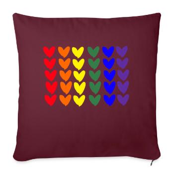 Pride Schwul Lesbisch LGBT - Sofakissenbezug 45 x 45 cm - Burgunderrot - Vorne