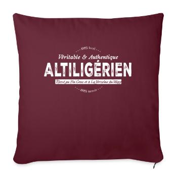 Altigérien de Haute Loire - Housse de coussin décorative 45 x 45 cm - bordeaux - Devant