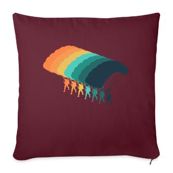 Vintage-Fallschirm - Sofakissenbezug 45 x 45 cm - Burgunderrot - Vorne