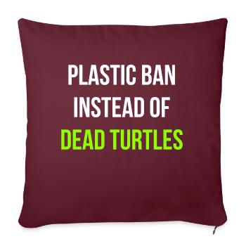 Turtles Rescue dit anglais - Housse de coussin décorative 45 x 45 cm - bordeaux - Devant