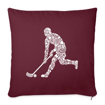 Floorball Salibandy Innebandy Floorball Homme - Housse de coussin décorative 45 x 45 cm - bordeaux - Devant