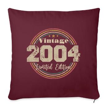 2004 Anniversaire Vintage Rétro Né En - 2004 - Housse de coussin décorative 45 x 45 cm - bordeaux - Devant
