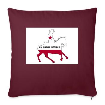 Cowboy drapeau de l’État de Californie - Housse de coussin décorative 45 x 45 cm - bordeaux - Devant
