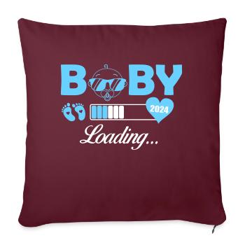 chargement de bébé 2024 - Housse de coussin décorative 45 x 45 cm - bordeaux - Devant