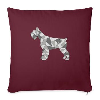 GEOMETRIC SCHNAUZER gris - Housse de coussin décorative 45 x 45 cm - bordeaux - Devant
