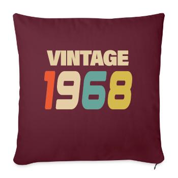 1968 Vintage Retro Classique 1968 - Housse de coussin décorative 45 x 45 cm - bordeaux - Devant