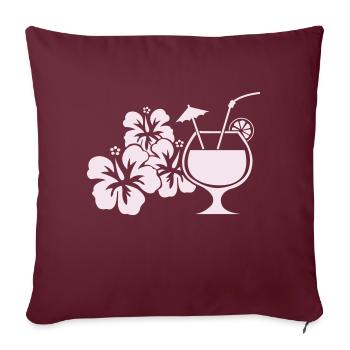 Hawaii Hibiscus Cocktail Drink - Sofa pillowcase 17,3'' x 17,3'' (45 x 45 cm) - burgundy - Front