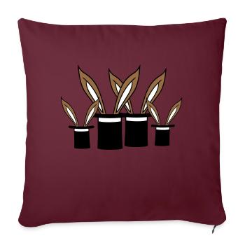 4 Bunnies Family Top Hat Magic Trick 4 Kids - Sofa pillowcase 17,3'' x 17,3'' (45 x 45 cm) - burgundy - Front