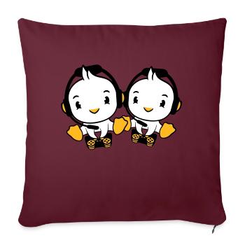 2 Ducks Gamer Gaming Controller Headset Console - Sofa pillowcase 17,3'' x 17,3'' (45 x 45 cm) - burgundy - Front