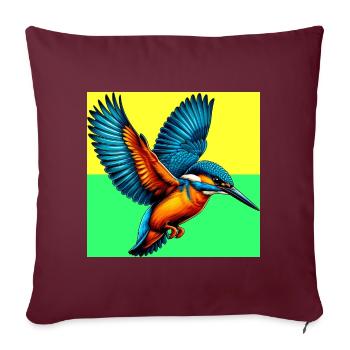 martin-pêcheur - Housse de coussin décorative 45 x 45 cm - bordeaux - Devant