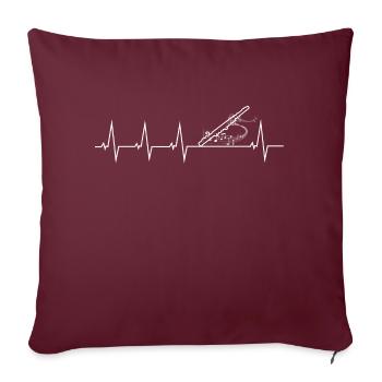 J’aime ma flûte - Housse de coussin décorative 45 x 45 cm - bordeaux - Devant