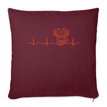 V2 Shovelhead Heartbeat orange - Housse de coussin décorative 45 x 45 cm - bordeaux - Devant