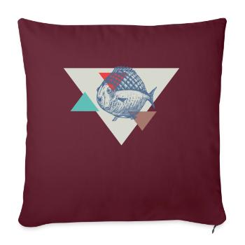 Conception de triangle de poisson - Housse de coussin décorative 45 x 45 cm - bordeaux - Devant