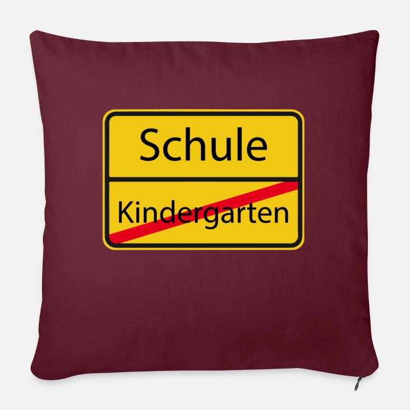 Schule Kindergarten Schulfrei Ferien Endlich - Sofakissenbezug 45 x 45 cm - Burgunderrot
