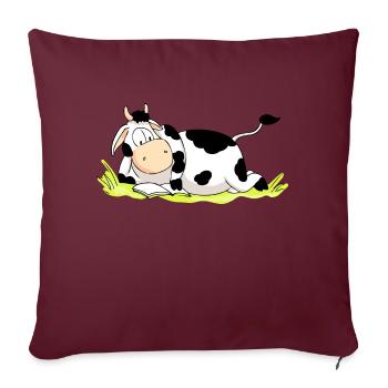 Reading Cow - Sofakissenbezug 45 x 45 cm - Burgunderrot - Vorne