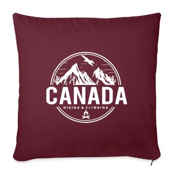 camping et randonnée au canada - Housse de coussin décorative 45 x 45 cm - bordeaux - Devant
