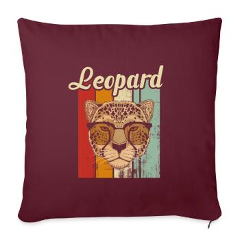 Leopard - Sofakissenbezug 45 x 45 cm - Burgunderrot - Vorne