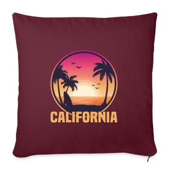 Californie - Housse de coussin décorative 45 x 45 cm - bordeaux - Devant