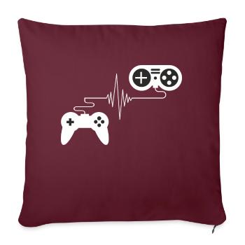 Gamer Zocker Gamepad mit Pulsschlag - Sofakissenbezug 45 x 45 cm - Burgunderrot - Vorne