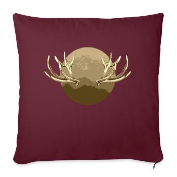 Cornes - Housse de coussin décorative 45 x 45 cm - bordeaux - Devant