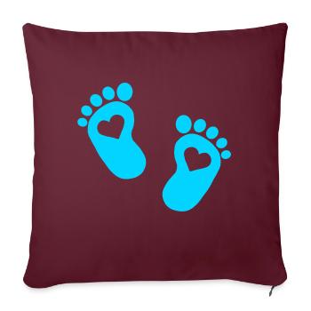 Bébé doux bébé coeur parents Enceinte pieds bébé - Housse de coussin décorative 45 x 45 cm - bordeaux - Devant